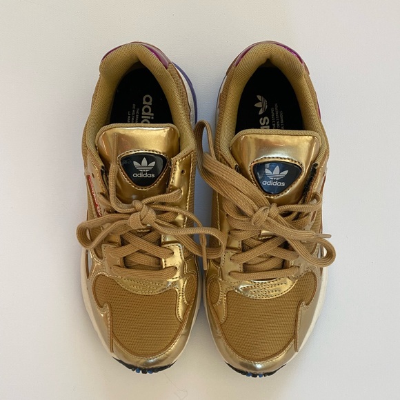 ADIDAS Falcon Gold Metallic Womens Shoe - US 8 - Picture 3 of 4